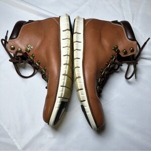 Cole Haan Men's Boots size 10 ZeroGrand Waterproof Hiker British Tan Leather GUC